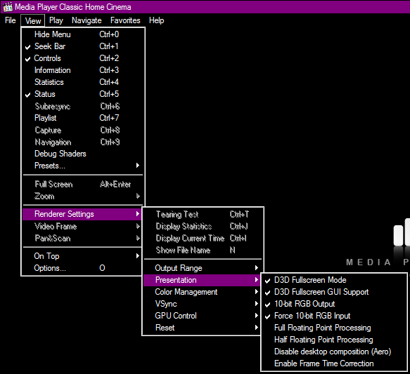 MPC-HC and 10bit.png, 14.59 kb, 583 x 533