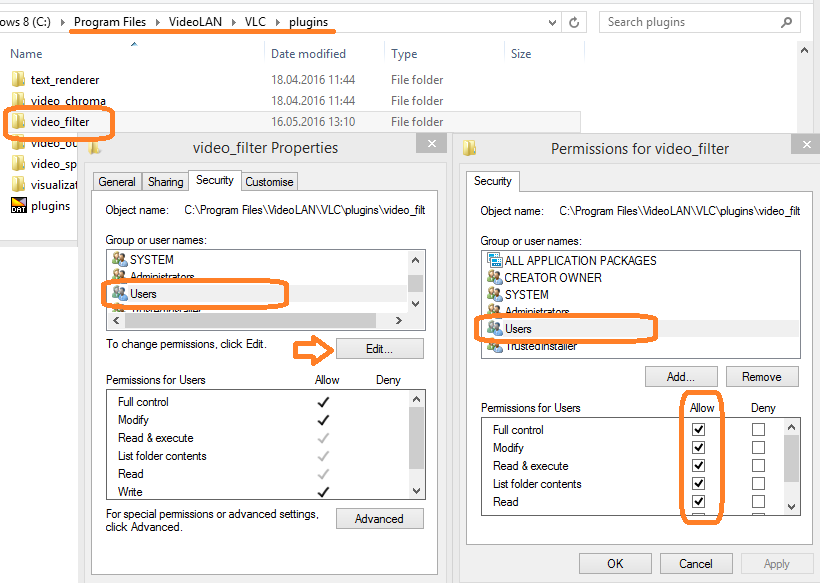 Vlc-folder-permissions.png, 47.98 kb, 820 x 583