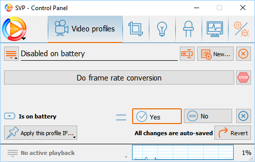 Disable SVP on battery profile condition